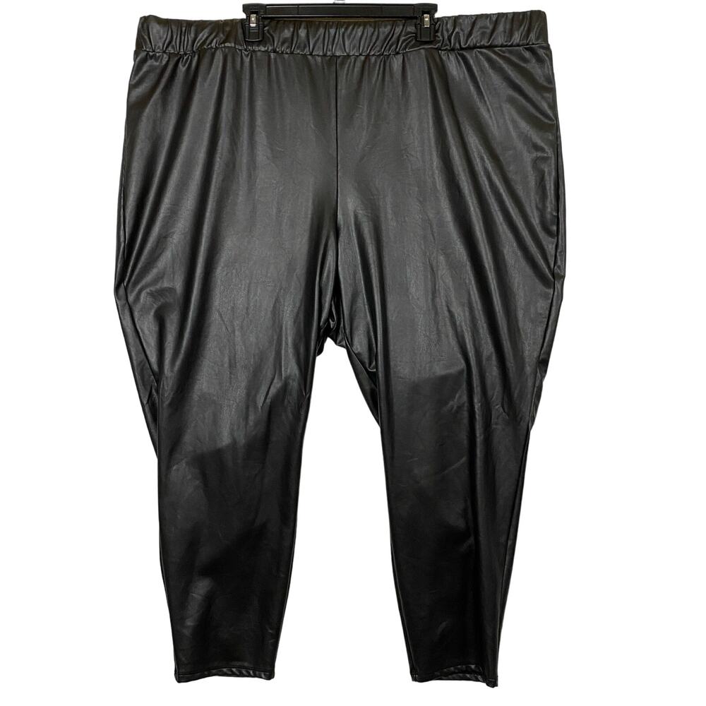 Torrid Women's Black Faux Leather Pull On Leggings Pants Size 6X